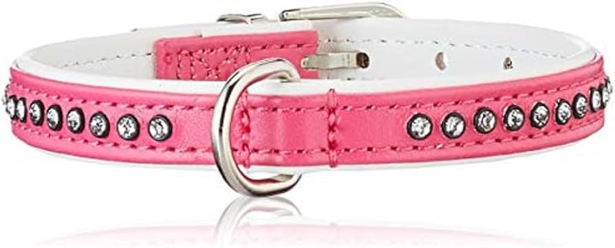 Hunter Collar Faux Leather Pink/white