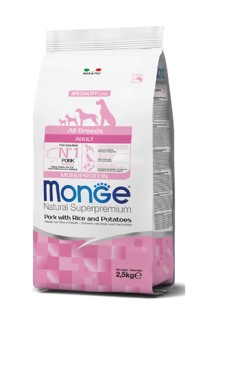 Monge Natural Superpremium All Breeds Adult Monoprotein Pork With Rice And Potatoes