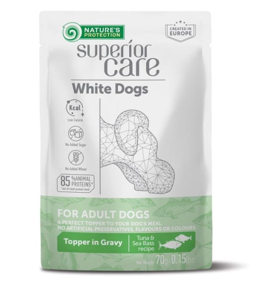 Nature's Protection Superior Care White Dogs Adult All Breeds With Tuna And Sea Bass Canned Food