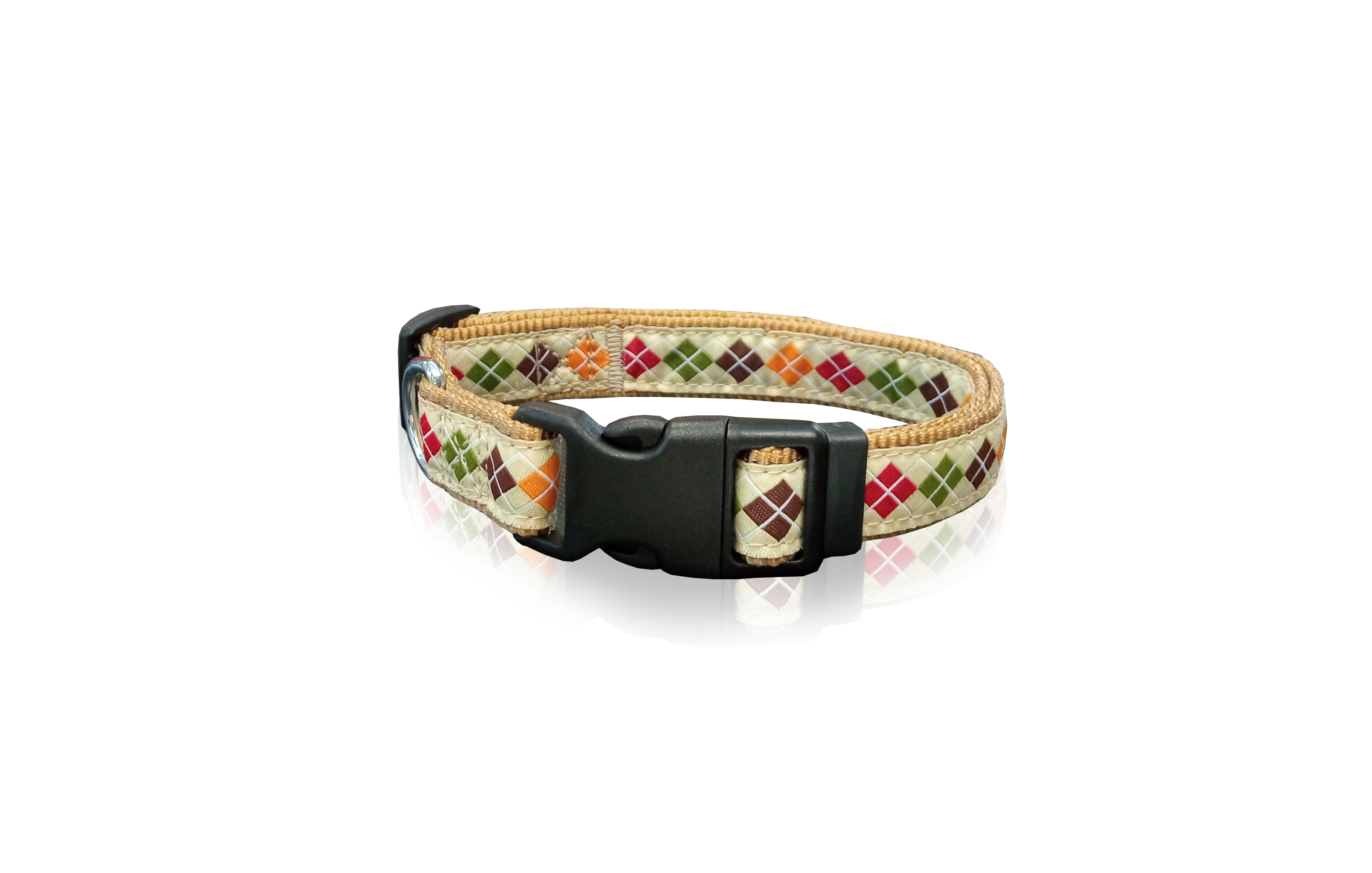 Pet Interest Dog Collar Romb Ivory