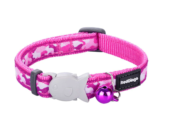 Red Dingo Camouflage Hot Pink Cat Collar