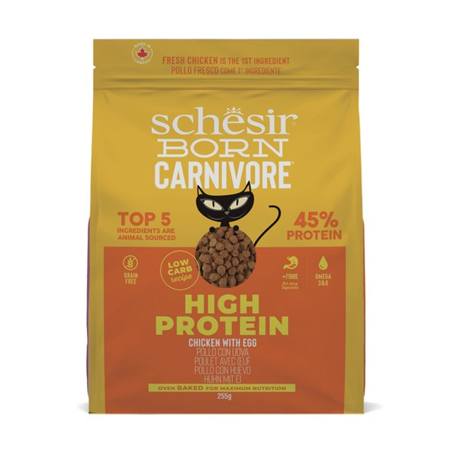 Schesir Born Carnivore Grain Free Oven Baked Dry Cat Chicken & Egg