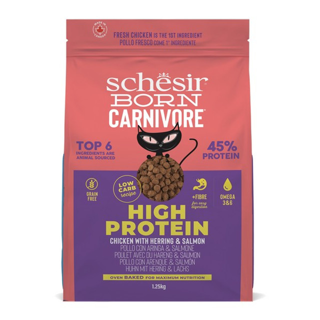 Schesir Born Carnivore Grain Free Oven Baked Dry Cat Chicken & Herring