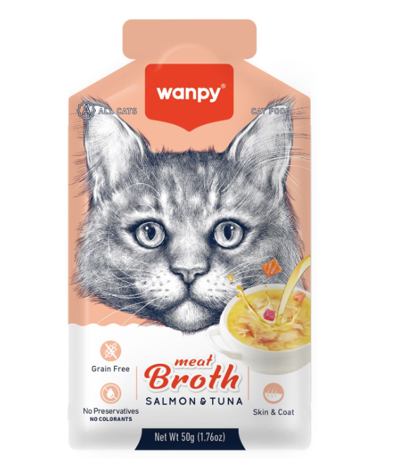 Wanpy Meat Broth Salmon & Tuna For Cats