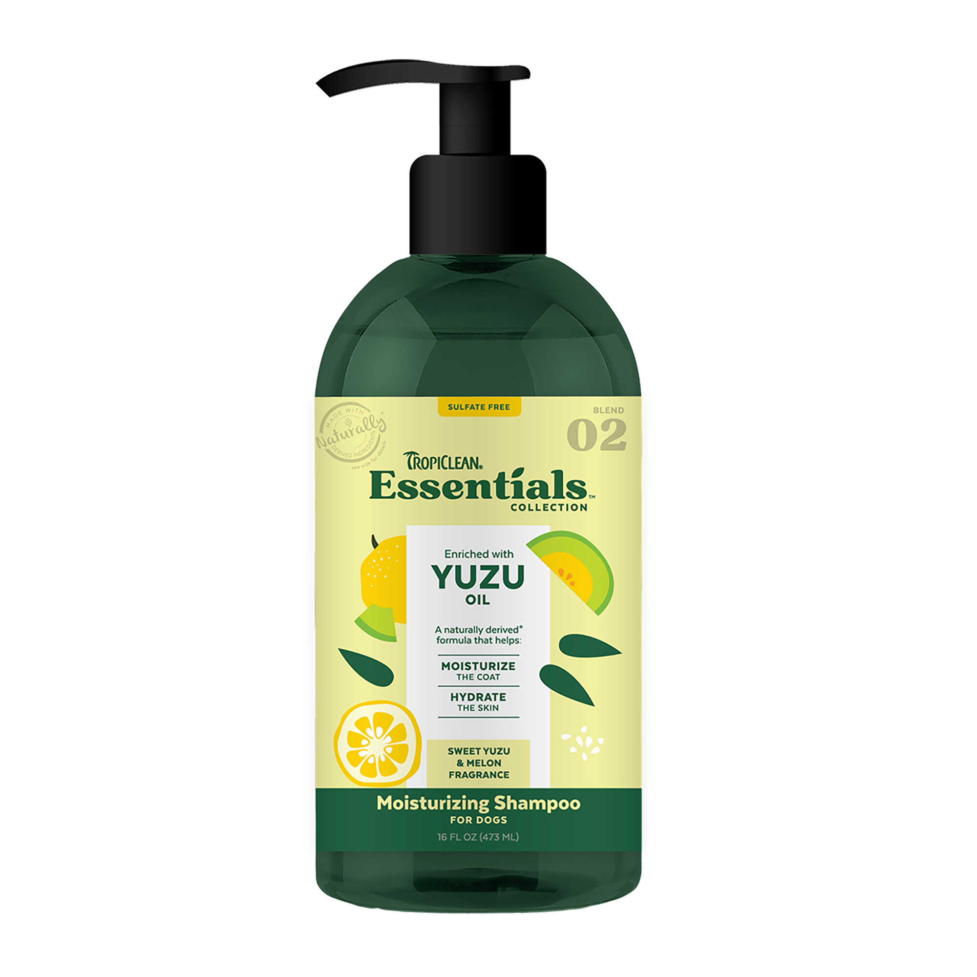 Tropiclean Essentials Moisturizing Shampoo Yuzu Oil - Sweet Yuzu & Melon For Dogs 473ml