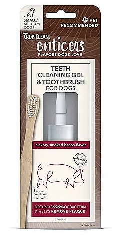 Tropiclean Tropiclean Enticers Gel  Toothbrush Hickory Smoked Bacon S/m