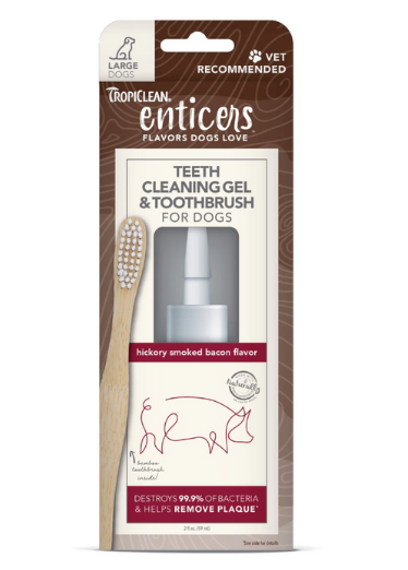 Tropiclean Tropiclean Enticers Gel  Toothbrush Hickory Smoked Bacon Large