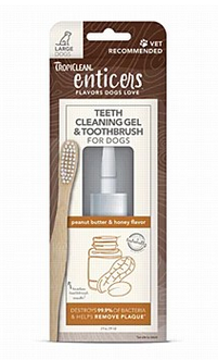 Tropiclean Enticers Gel  Toothbrush Peanut Butter Large