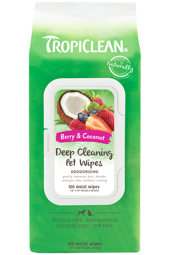 Tropiclean Berry & Coconut Deep Cleaning Pet Wipes 