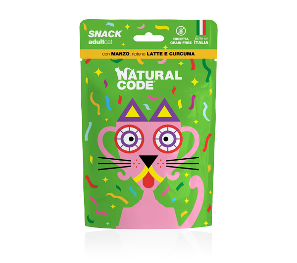 Natural Code Natural Code Cat Treat Beef Milk Turmeric 8x60g