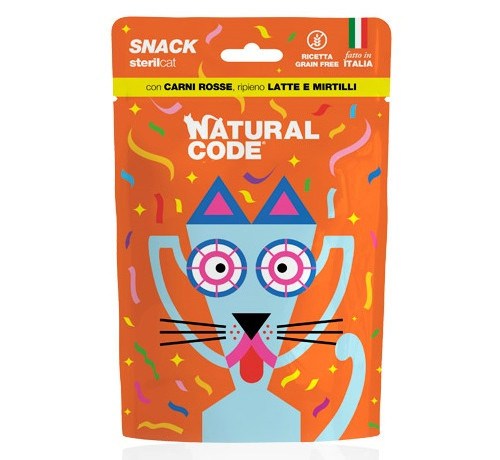 Natural Code Natural Code Cat Treat Ster Red Meat Milk Blueber 8x60g
