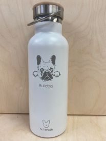 Bamboo Bottle French Bulldog White