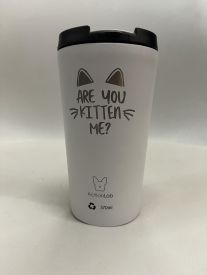 Coffee Thermos Are You Kitten Me White