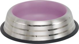 Nobby Stainless Steel Bowl Royal Stripe Anti Slip Pink 1l 24,5 Cm