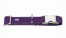 Hunter Collar Leather Softie Alu-strong Violet M 2.5cm, 40-55cm