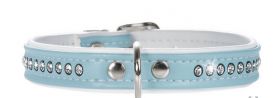 Hunter Collar Leather Modern Art L.blue/white 1.4cm, 17-20.5cm