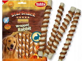 Nobby Starsnack Barbecue Wrapped Rabbit 25 Cm 20 Mm 4 Sticks