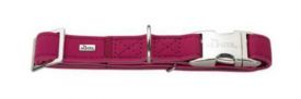 Hunter Collar Leather Softie Aluminium Strong Raspberry L 2.5cm, 45-65cm