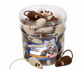 Nobby Toy Box Cat Sisal Mouse Brown And Beige 7 Cm