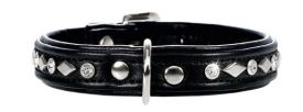 Hunter Collar Leather For Dog Geo Black/black 1.4cm, 17-20.5cm