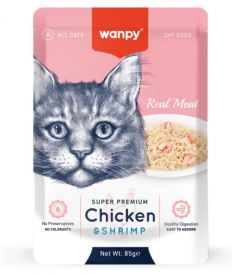 Wanpy - Cat Pouch Chicken & Shrimp 85gr