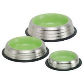 Nobby Stainless Steel Bowl Royal Stripe Anti Slip Lightgreen 0 45 L 20 0 Cm