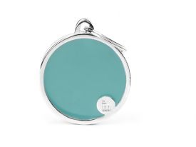 My Family Basic Handmade Light Blue Circle Id Tag