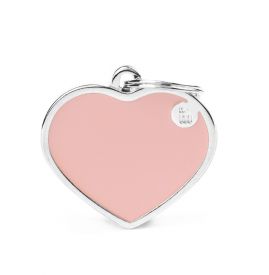 My Family Basic Handmade Pink Heart Id Tag