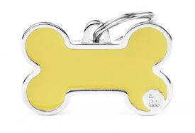 My Family Basic Handmade Yellow Bone Id Tag