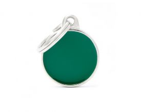 My Family Basic Handmade Green Circle Id Tag