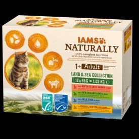 Iams Cat Pouch Land & Sea Collection In Gravy