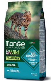 Monge Bwild Grain Free – Tuna With Peas – Sterilised Cat 1.5kg